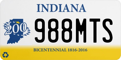 IN license plate 988MTS