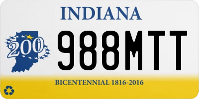 IN license plate 988MTT