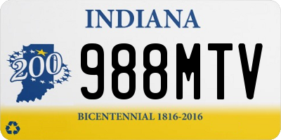 IN license plate 988MTV