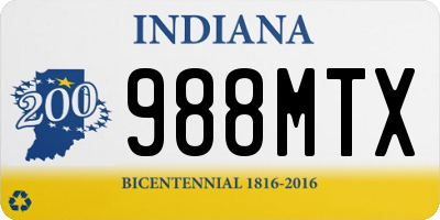 IN license plate 988MTX