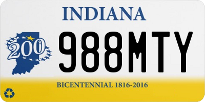 IN license plate 988MTY