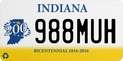 IN license plate 988MUH