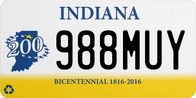 IN license plate 988MUY