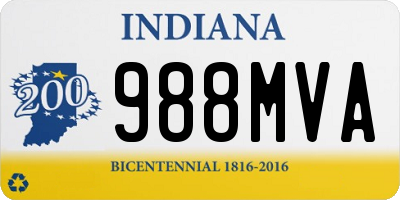 IN license plate 988MVA