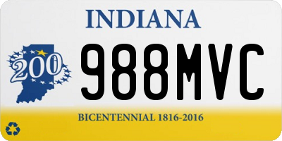 IN license plate 988MVC