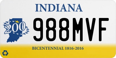 IN license plate 988MVF