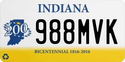 IN license plate 988MVK