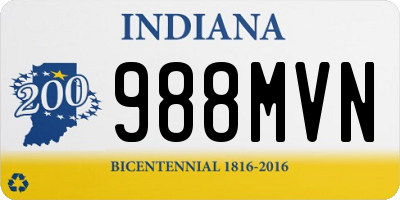 IN license plate 988MVN