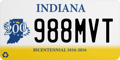 IN license plate 988MVT