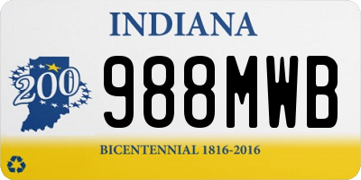 IN license plate 988MWB