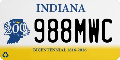 IN license plate 988MWC