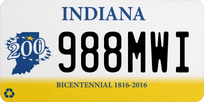 IN license plate 988MWI