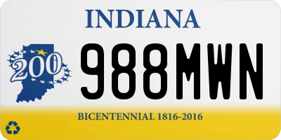 IN license plate 988MWN