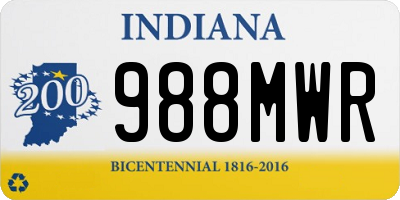 IN license plate 988MWR