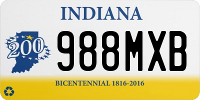 IN license plate 988MXB