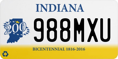 IN license plate 988MXU