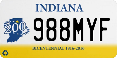 IN license plate 988MYF