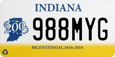IN license plate 988MYG