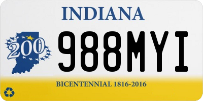 IN license plate 988MYI