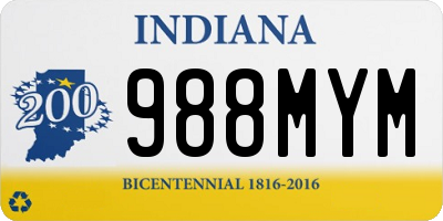 IN license plate 988MYM