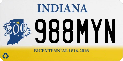 IN license plate 988MYN