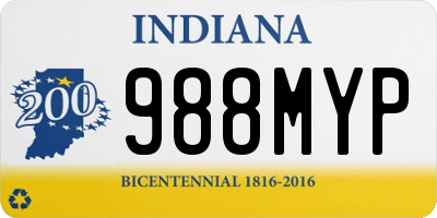 IN license plate 988MYP