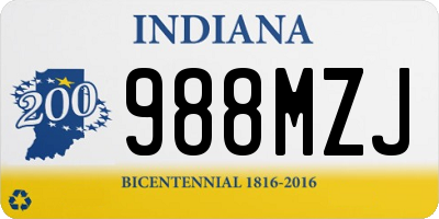 IN license plate 988MZJ