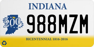 IN license plate 988MZM