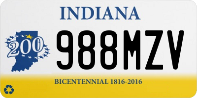 IN license plate 988MZV