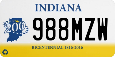 IN license plate 988MZW