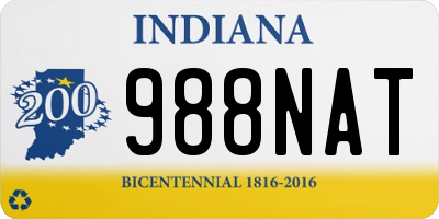 IN license plate 988NAT