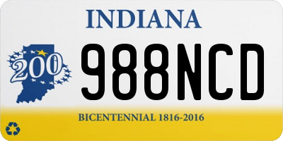 IN license plate 988NCD