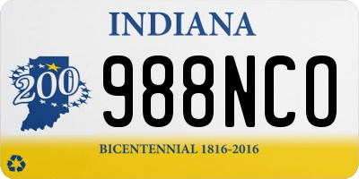 IN license plate 988NCO