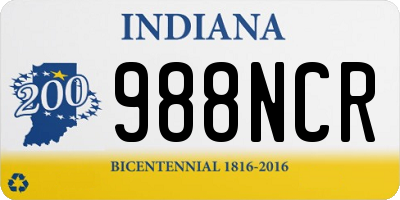 IN license plate 988NCR