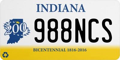 IN license plate 988NCS