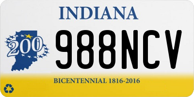 IN license plate 988NCV