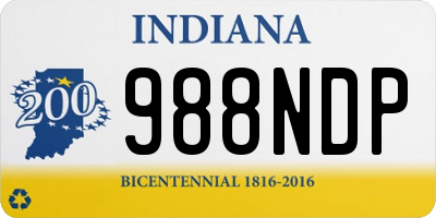 IN license plate 988NDP