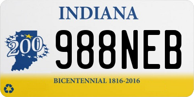 IN license plate 988NEB