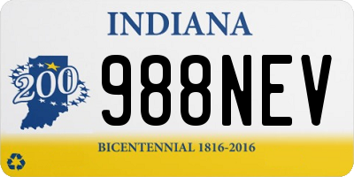 IN license plate 988NEV