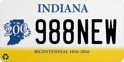 IN license plate 988NEW