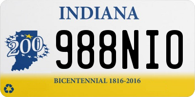 IN license plate 988NIO