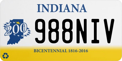 IN license plate 988NIV