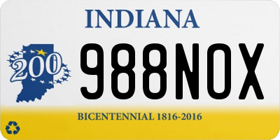 IN license plate 988NOX