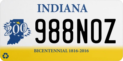 IN license plate 988NOZ