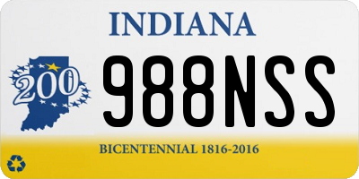 IN license plate 988NSS