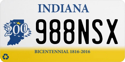 IN license plate 988NSX