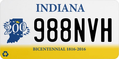 IN license plate 988NVH