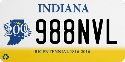 IN license plate 988NVL