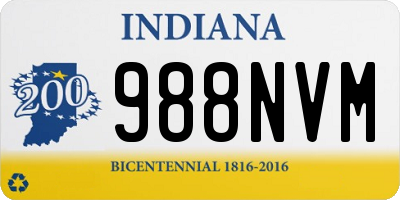 IN license plate 988NVM