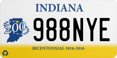 IN license plate 988NYE